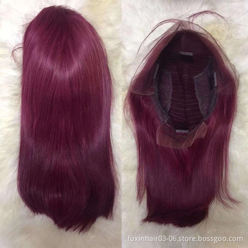 China Suppliers Alibaba Online Dropshipping Private Label Purple Pink Brown Orange Blue Green Color Short Transparent Lace Wigs